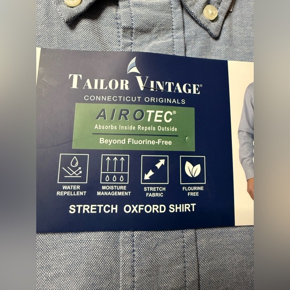 New TAILOR VINTAGE DUTCH BLUE AIROTEC STRETCH LONG SLEEVE SHIRT M - Picture 4 of 8